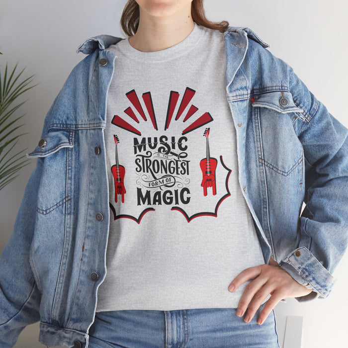 Unisex-T-Shirt aus schwerer Baumwolle mit ein Musik Motiv Design