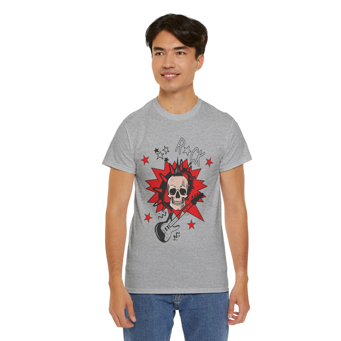 Unisex-T-Shirt aus schwerer Baumwolle mit ein Totenkopf Motiv Design