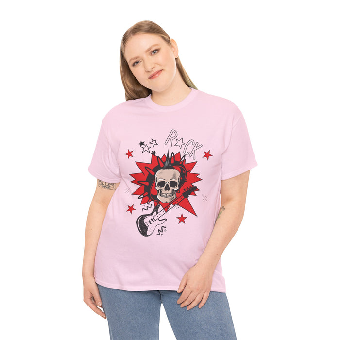 Unisex-T-Shirt aus schwerer Baumwolle mit ein Totenkopf Motiv Design