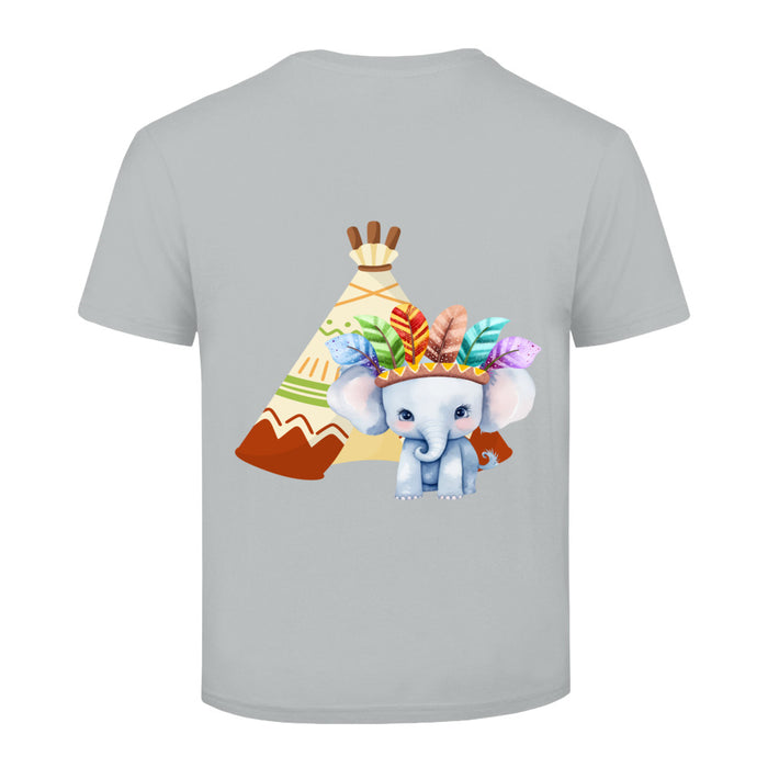 Kinder T-Shirt mit ein Indianer Elefant Motiv Design