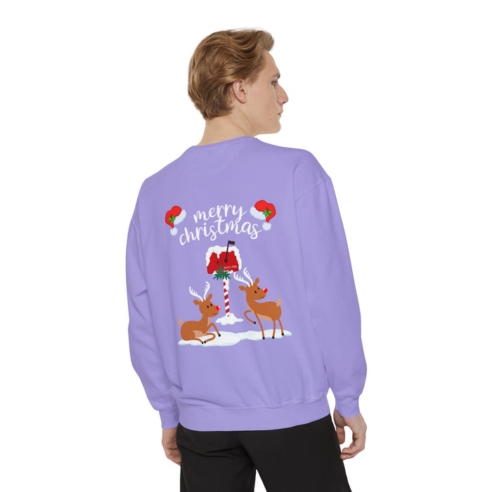 Kleidungsstückgefärbtes Unisex-Sweatshirt mit ein Weihnacht Motiv Design