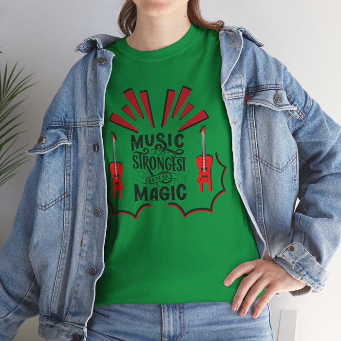 Unisex-T-Shirt aus schwerer Baumwolle mit ein Musik Motiv Design