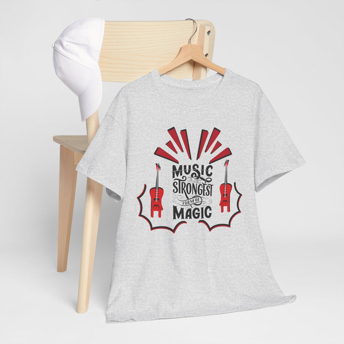 Unisex-T-Shirt aus schwerer Baumwolle mit ein Musik Motiv Design