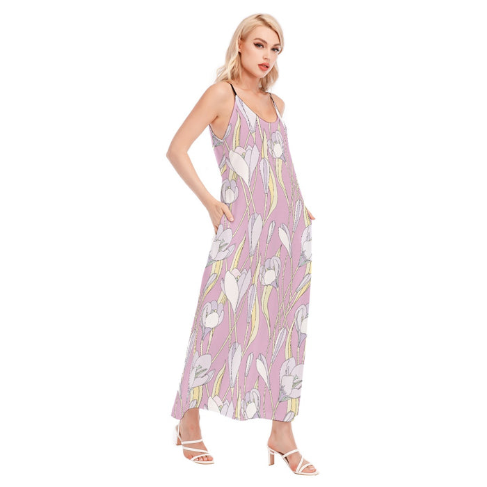 Allover-Print Sling-Kleid für Damen/Teenagerin