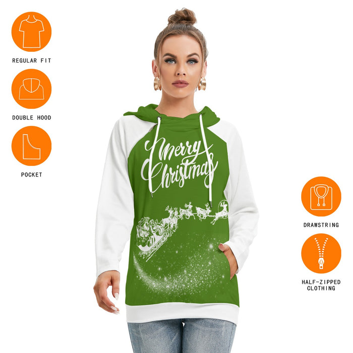 Allover-Print Damen Hoodie mit Doppelkapuze