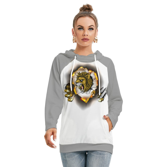 Allover-Print Damen-Teenagerin Hoodie mit Doppelkapuze