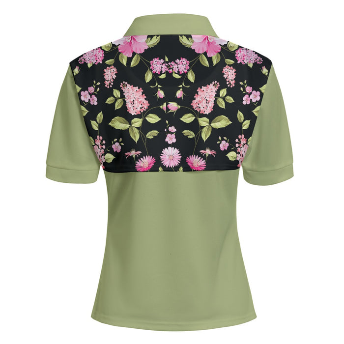 Lässiges zweiteiliges POLO-Shirt mit Allover-Print für Damen