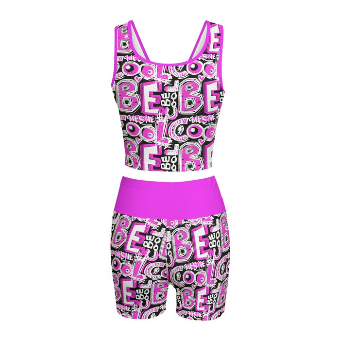 Allover-Print Yoga-Set für Damen/Teenagerin