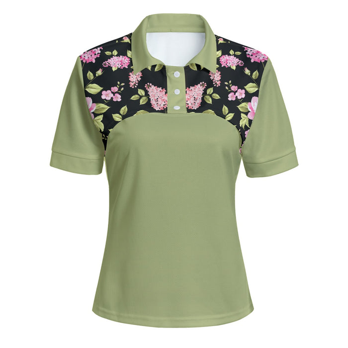 Lässiges zweiteiliges POLO-Shirt mit Allover-Print für Damen