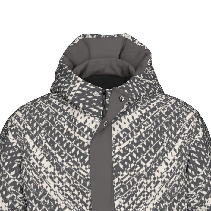 Lange Daunenjacke mit Allover-Print für Unisex