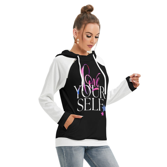 Allover-Print Damen-Teenagerin Hoodie mit Doppelkapuze