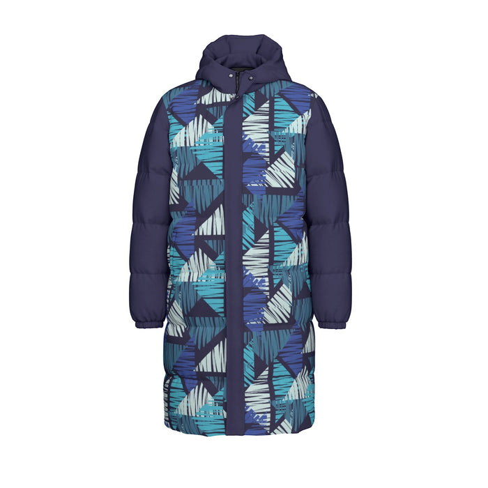 Lange Daunenjacke mit Allover-Print für Unisex