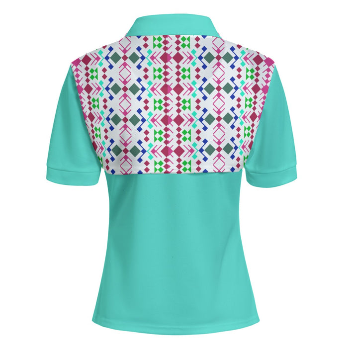 Lässiges zweiteiliges POLO-Shirt mit Allover-Print für Damen