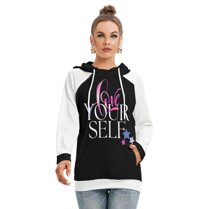 Allover-Print Damen-Teenagerin Hoodie mit Doppelkapuze