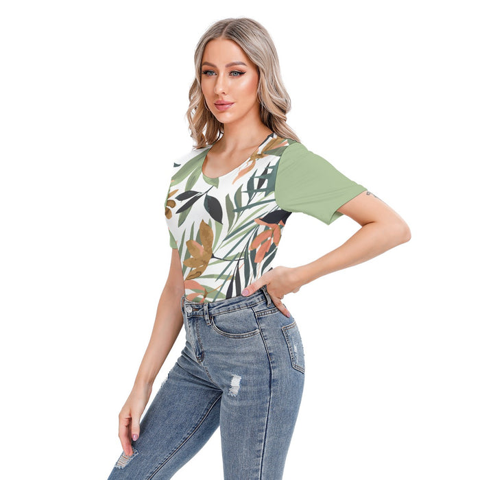 Kurzärmliger Bodysuit mit Allover-Print für Damen/Teenagerin