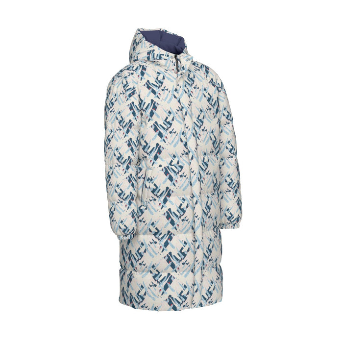 Lange Daunenjacke mit Allover-Print für Unisex