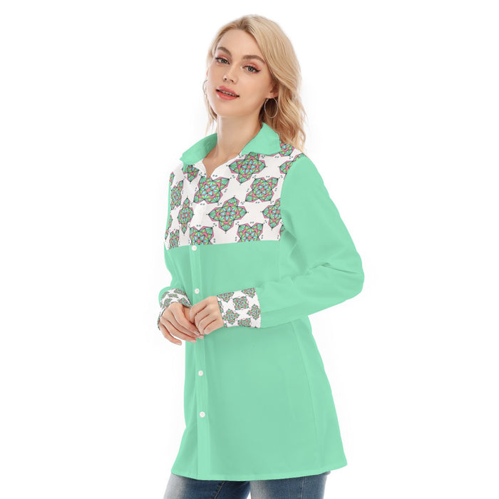 All-Over-Print Damen Longshirt |115GSM Baumwollpopeline