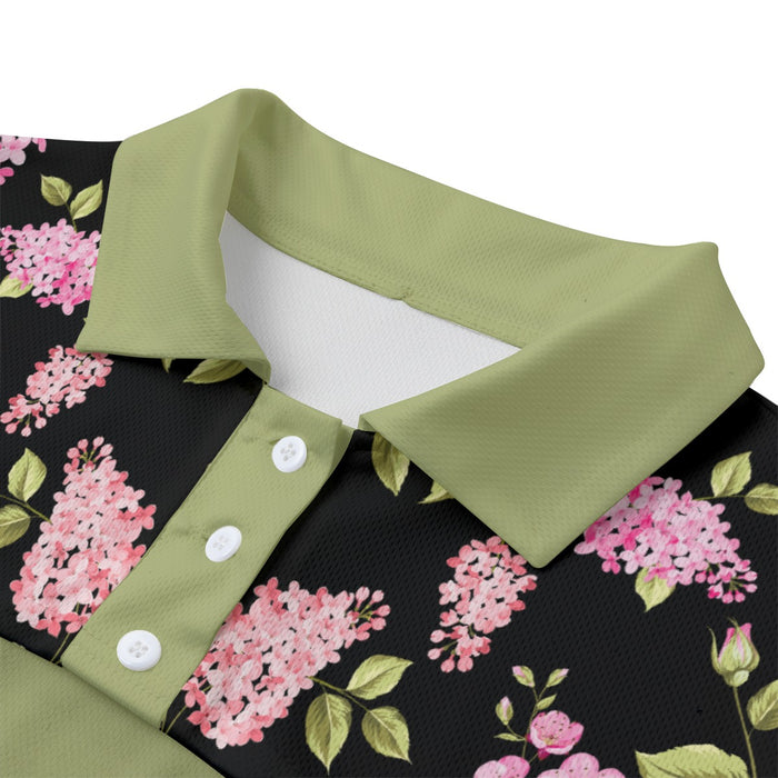 Lässiges zweiteiliges POLO-Shirt mit Allover-Print für Damen