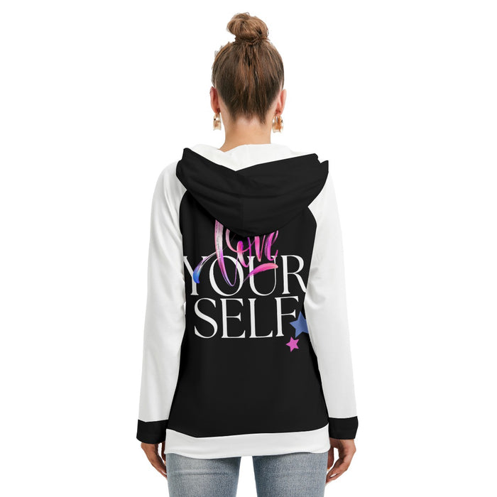 Allover-Print Damen-Teenagerin Hoodie mit Doppelkapuze