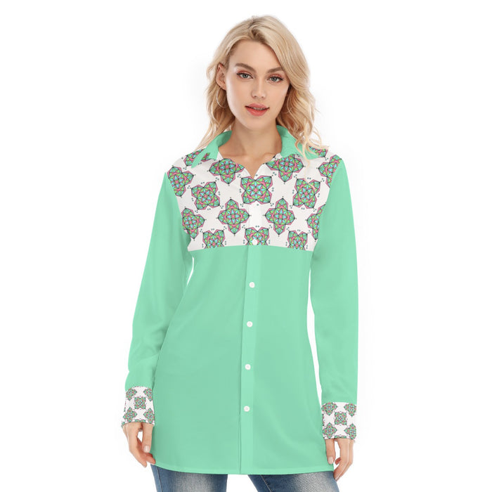 All-Over-Print Damen Longshirt |115GSM Baumwollpopeline