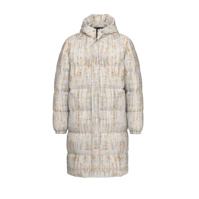 Lange Daunenjacke mit Allover-Print für Unisex