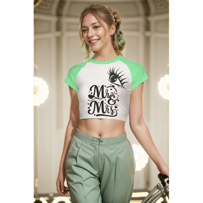 Kurz geschnittenes Raglan-T-Shirt mit Allover-Print  Damen -Teenagerin