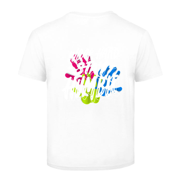 Kinder T-Shirt mit ein buntes Handdruck Motiv Design