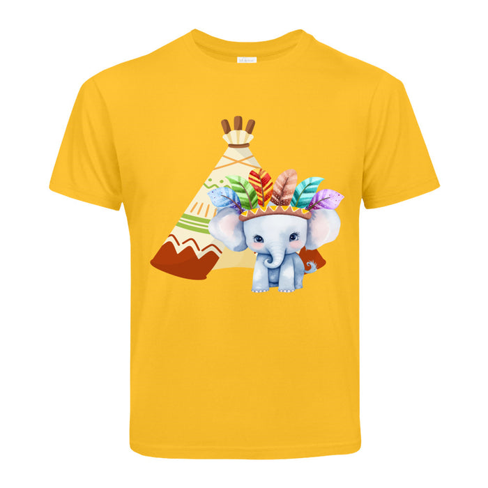 Kinder T-Shirt mit ein Indianer Elefant Motiv Design