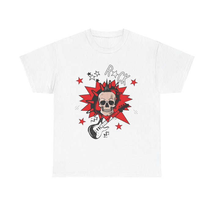 Unisex-T-Shirt aus schwerer Baumwolle mit ein Totenkopf Motiv Design