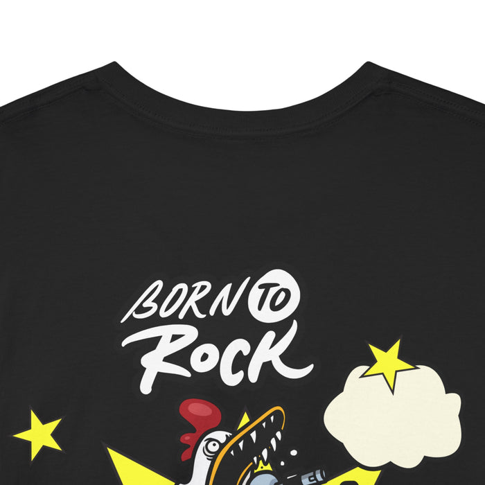 Unisex-T-Shirt aus schwerer Baumwolle mit ein cooles Rock Motiv Design