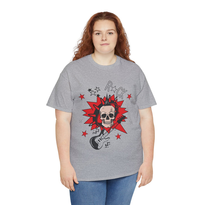 Unisex-T-Shirt aus schwerer Baumwolle mit ein Totenkopf Motiv Design