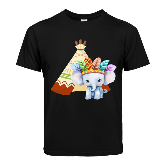 Kinder T-Shirt mit ein Indianer Elefant Motiv Design