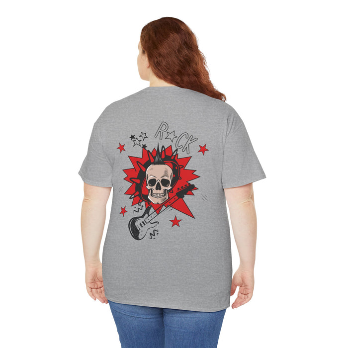 Unisex-T-Shirt aus schwerer Baumwolle mit ein Totenkopf Motiv Design