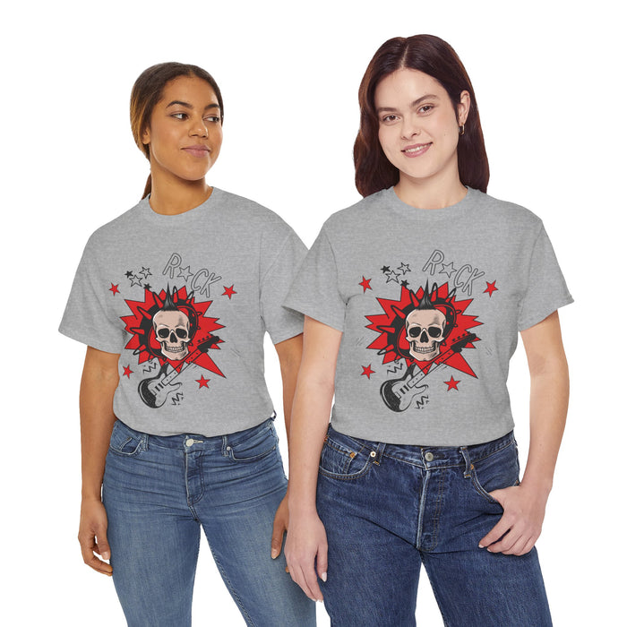 Unisex-T-Shirt aus schwerer Baumwolle mit ein Totenkopf Motiv Design