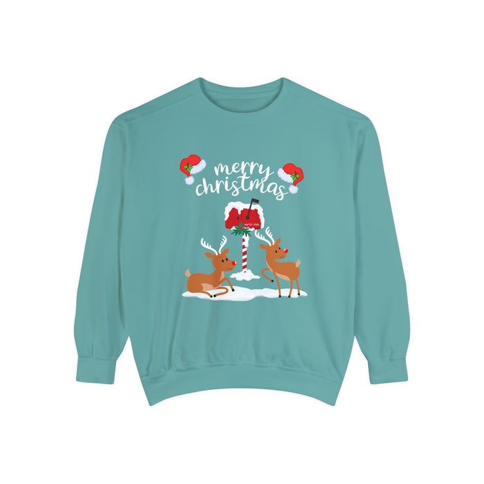 Kleidungsstückgefärbtes Unisex-Sweatshirt mit ein Weihnacht Motiv Design