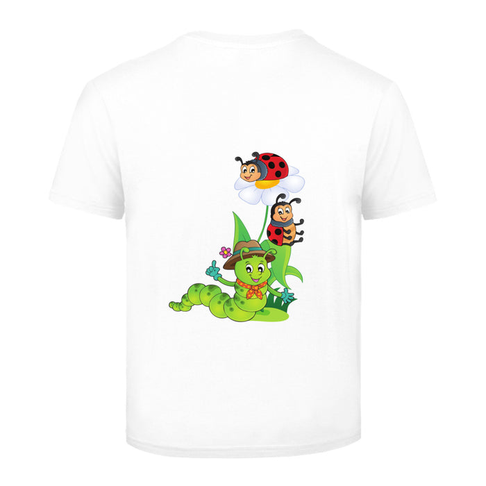 Raupe mit  zwei Marienkäfer  Kinder T-Shirt