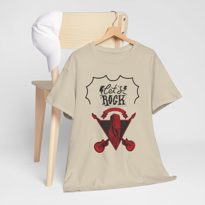 Unisex-T-Shirt aus schwerer Baumwolle mit ein Rock Motiv Design