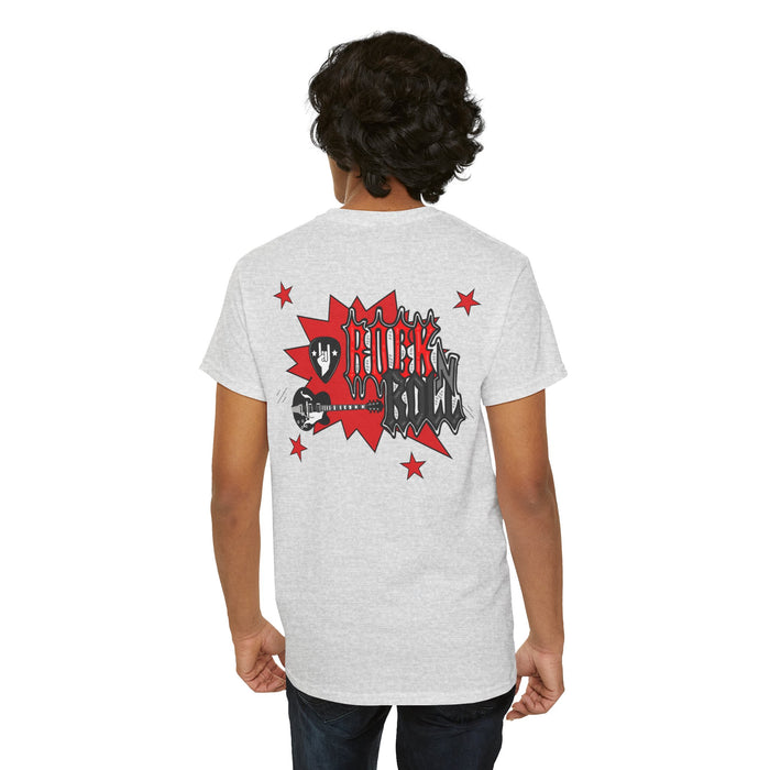 Unisex-T-Shirt aus schwerer Baumwolle mit ein Rock Motiv Design