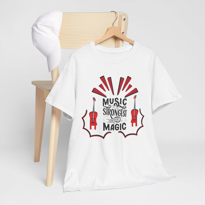 Unisex-T-Shirt aus schwerer Baumwolle mit ein Musik Motiv Design