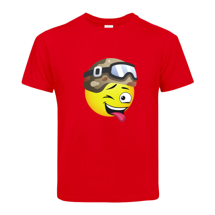 Smiley Motorradfahrer  Kinder T-Shirt