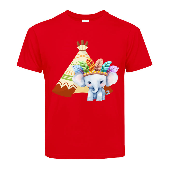 Kinder T-Shirt mit ein Indianer Elefant Motiv Design