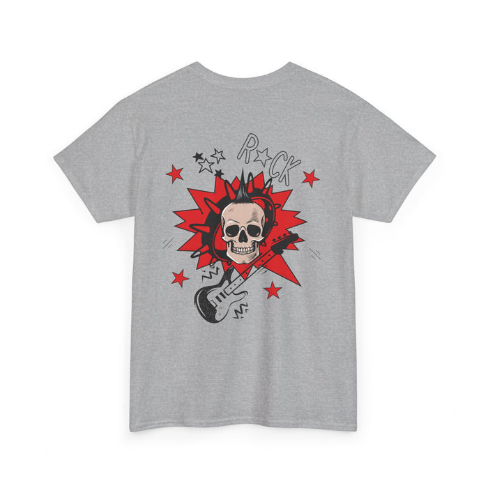 Unisex-T-Shirt aus schwerer Baumwolle mit ein Totenkopf Motiv Design