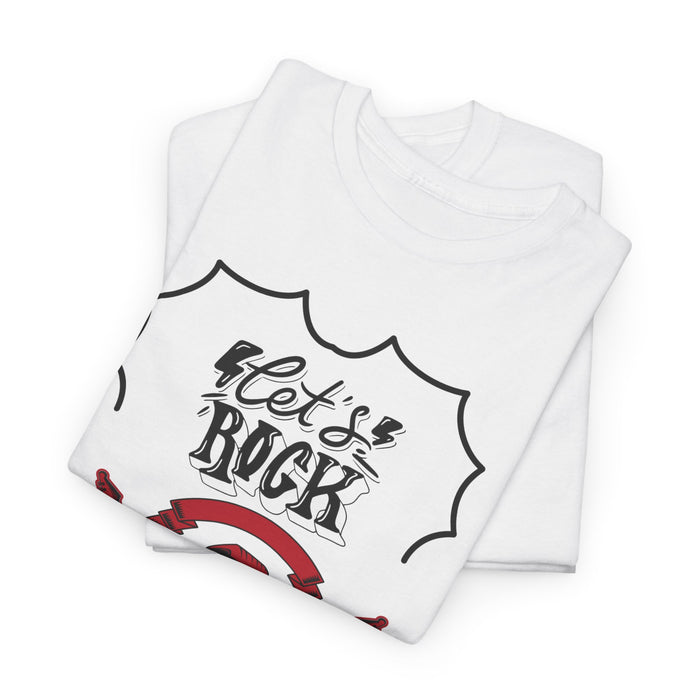 Unisex-T-Shirt aus schwerer Baumwolle mit ein Rock Motiv Design