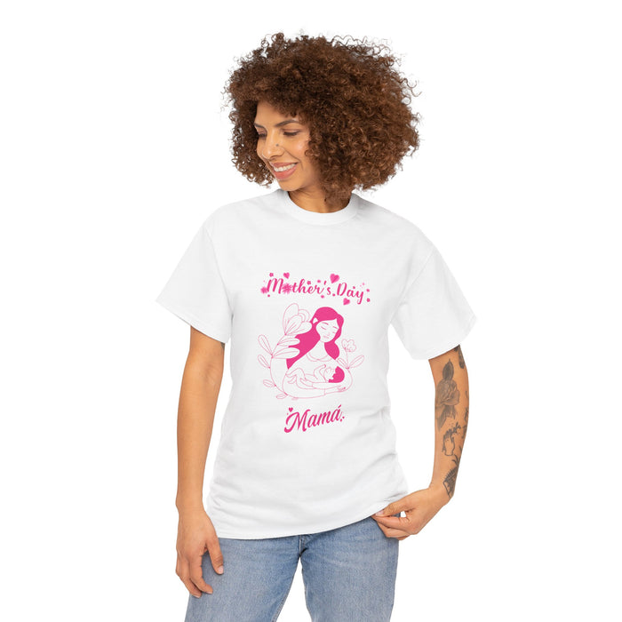 Unisex-T-Shirt aus schwerer Baumwolle mit ein Mama Motiv Design