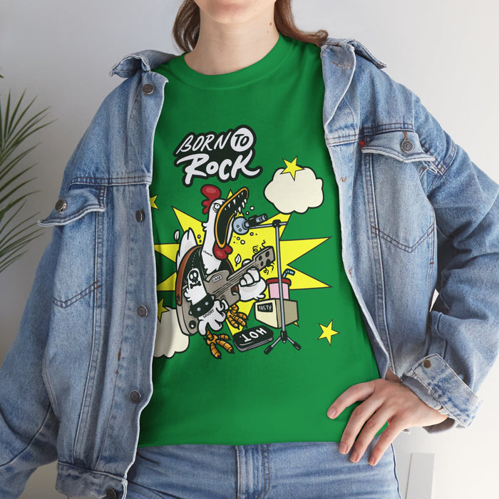 Unisex-T-Shirt aus schwerer Baumwolle mit ein cooles Rock Motiv Design