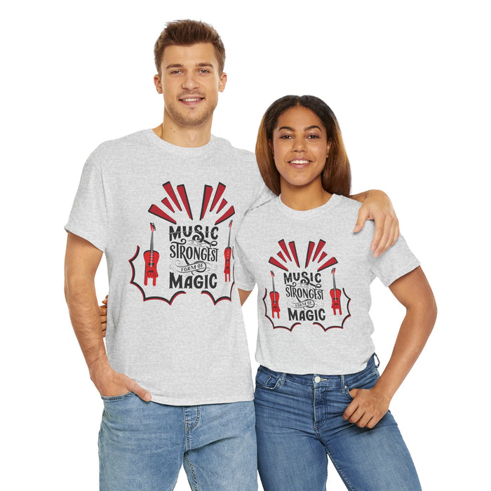 Unisex-T-Shirt aus schwerer Baumwolle mit ein Musik Motiv Design