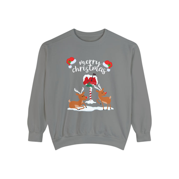 Kleidungsstückgefärbtes Unisex-Sweatshirt mit ein Weihnacht Motiv Design