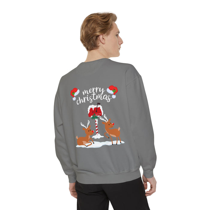 Kleidungsstückgefärbtes Unisex-Sweatshirt mit ein Weihnacht Motiv Design