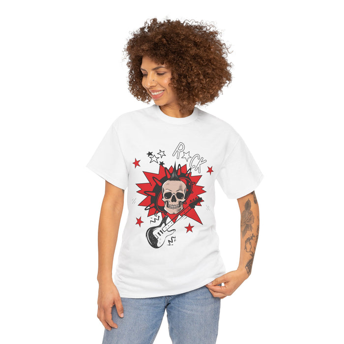 Unisex-T-Shirt aus schwerer Baumwolle mit ein Totenkopf Motiv Design