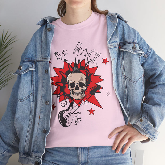 Unisex-T-Shirt aus schwerer Baumwolle mit ein Totenkopf Motiv Design